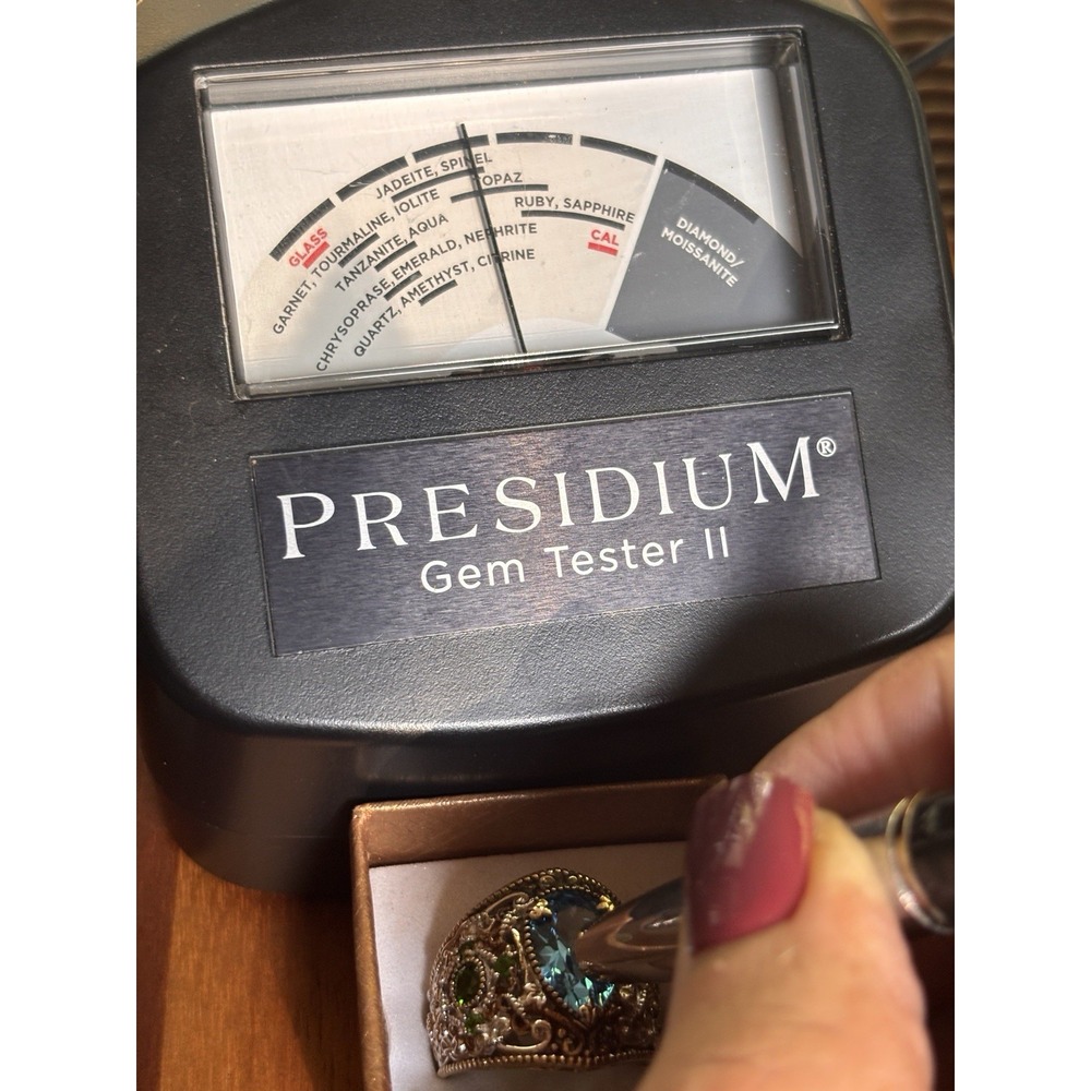 Gems En Vogue London Blue Topaz and Chrome Diopside Sterling Ring Size 9 - Picture 6 of 11